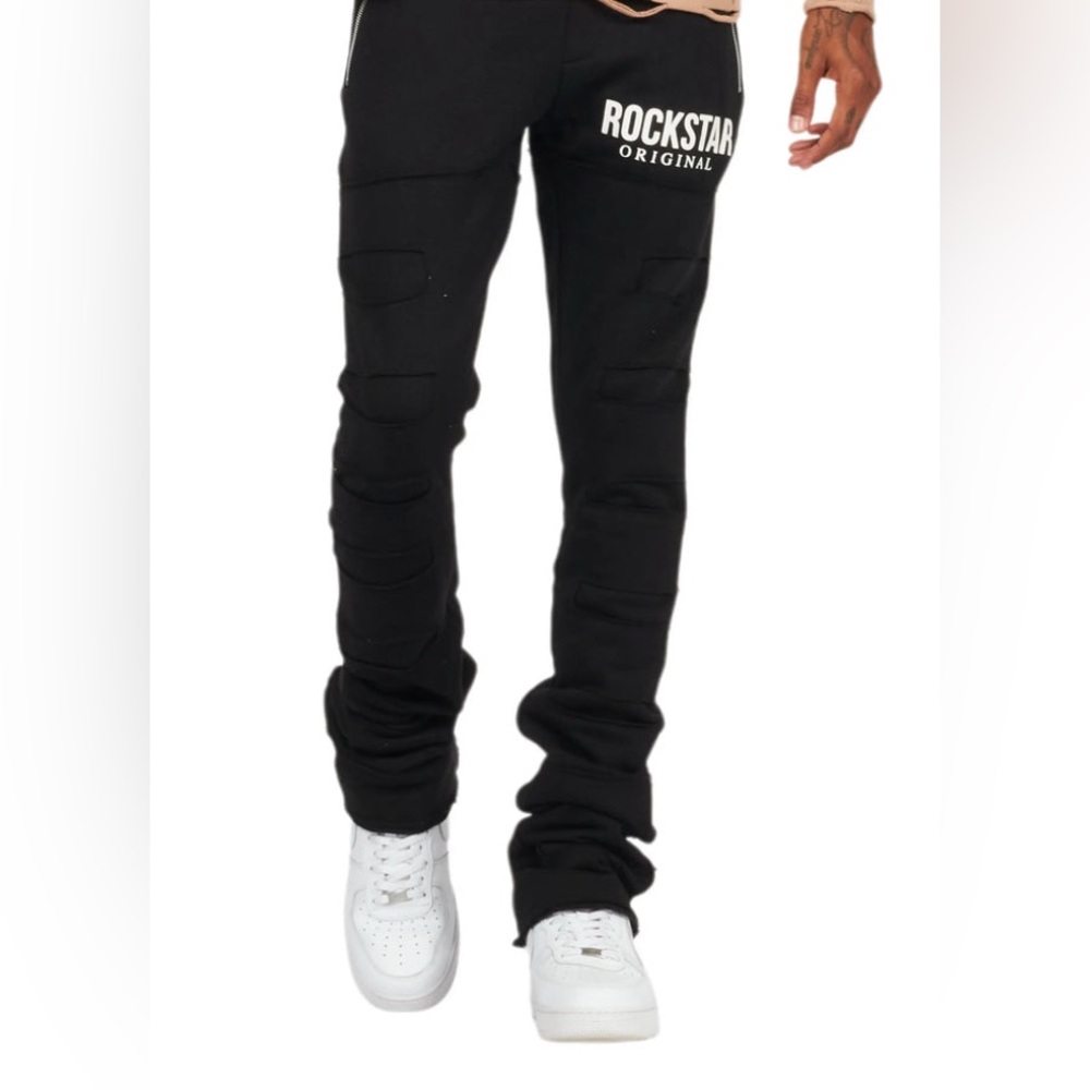 Emilio Black Stacked Flare Track Pant
Size (XL)